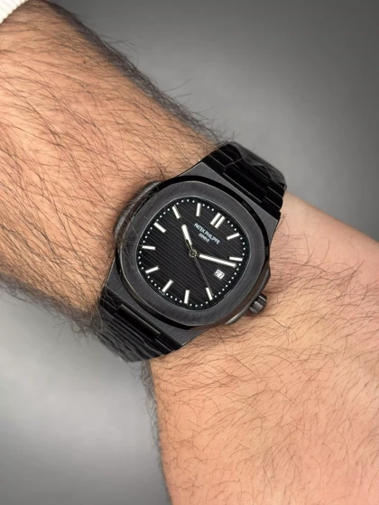 ساعت مچی پتک فیلیپ تمام مشکی موتور اتوماتیک Patek Philippe Nautilus