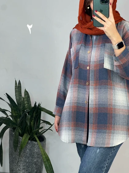 مانتو چهارخونه گلبرگ 2