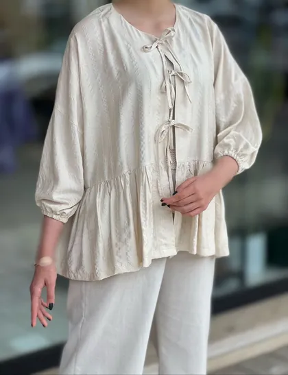 مانتو پاپیونی چین‌دار کد 530
