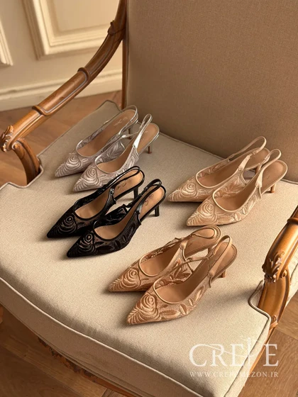 کفش مجلسی گلدوزی پاشنه 8 سانت