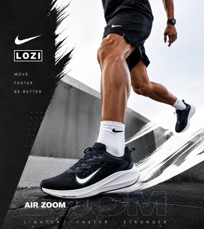کتانی نایک Air Zoom سرمه ای سفید مردانه و زنانه مدل 9317