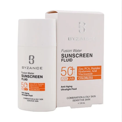 فلوئید ضد آفتاب فیوژن واتر SPF50 بیزانس مناسب پوست چرب و مختلط 50 میل