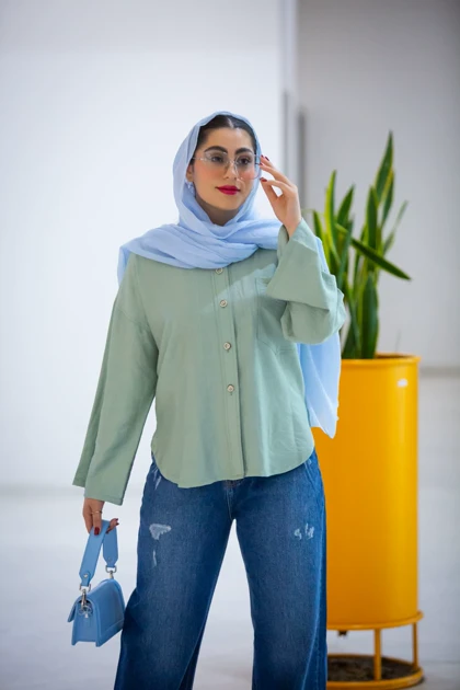 مانتو بابوس پیراهنی استین کلوش