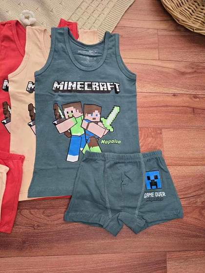 ست لباس زیر پسرانه طرح ماینکرافت