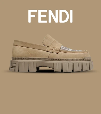 کفش مردانه چرمی سبز FENDI مدل 6793