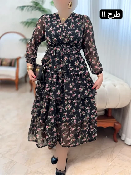 پیراهن حریر طبقه‌ای 3170