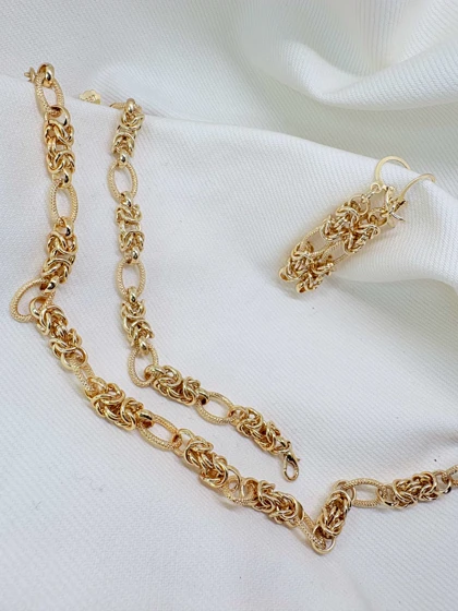 سرویس کامل برند شین مدل «گره شاهانه» | ترکیب بافت و حلقه با گارانتی 1 ساله