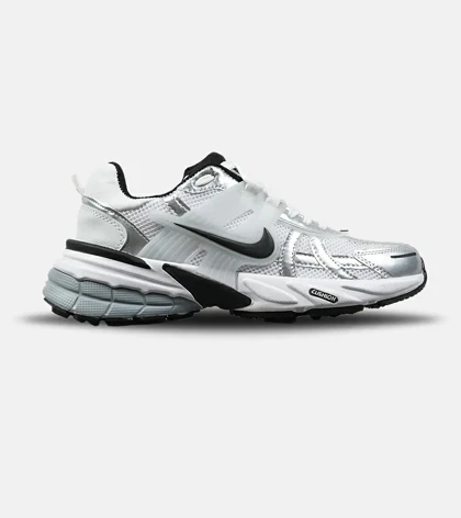 کفش کتانی مردانه و زنانه سفید مشکی نقره ای Nike Cushlon V2K مدل 8824