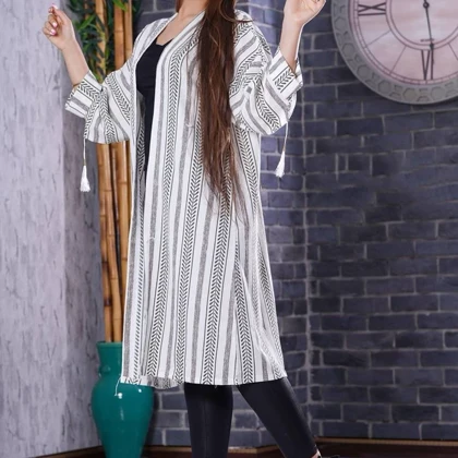 مانتو زنانه کراش راه راه عیدانه
