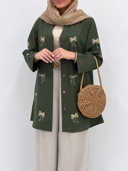 مانتو لینن گلدوزی چیدا