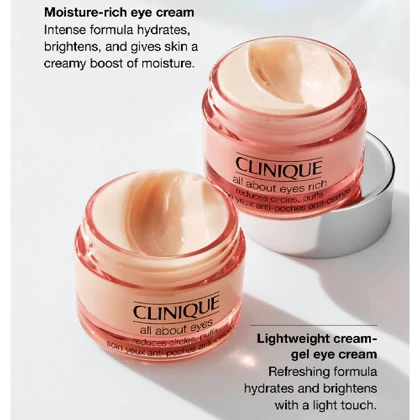 کرم دور چشم کلینیک, مدل All About Eyes مناسب انواع پوست حجم 15 میلی‌لیتر