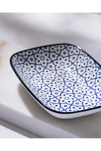 بشقاب سرو Madame Coco مدل Reve Bleu Lucida Bone China - آبی/سفید