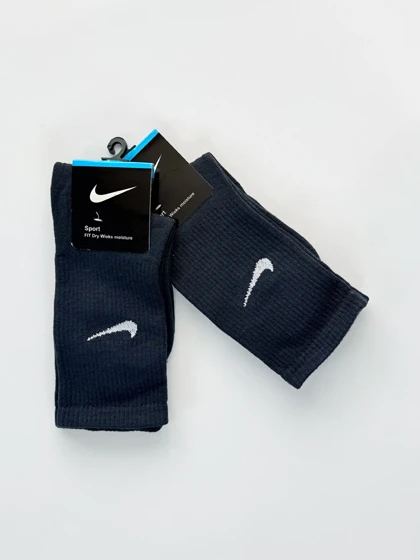 جوراب ساق‌دار نخ پنبه طوسی تیره نایکی Nike