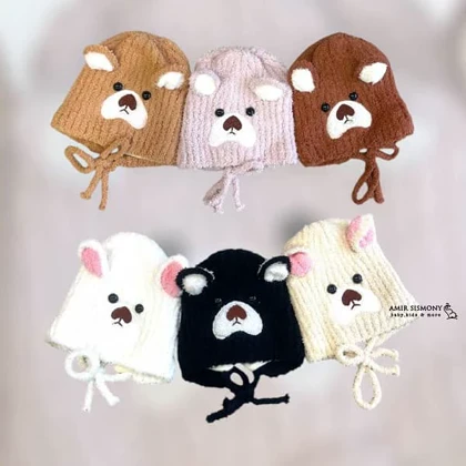 کلاه نوزادی زمستانی موهر بند دار