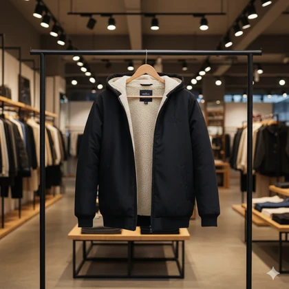 کاپشن مردانه مشکی داخل تمام خز مدل adidas-مشکی ویژه