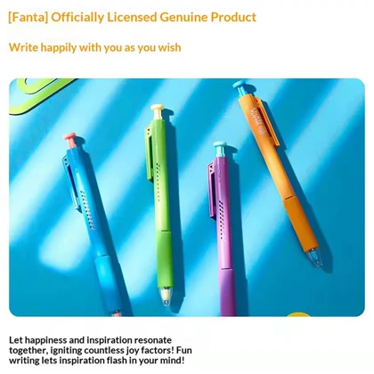 خودکار مشکی ژله ای کاکو KACO مدل Fanta نوک 0.5 میلی متر پک 4 عددی