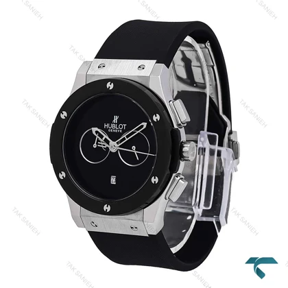 ساعت زنانه سیلور مشکی مهندسی Hublot-6784-G