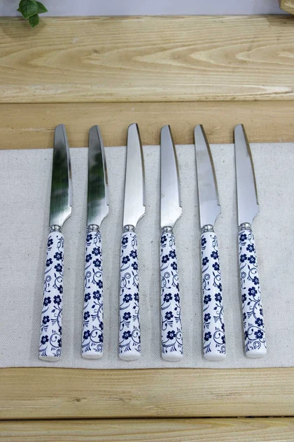 ست کارد و چنگال دنی هوم گل آبی / s66