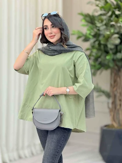 مانتو پانچ برش‌دار جیب نما