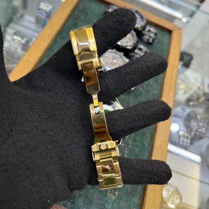 ساعت مچی اسکلیتون رولکس 16233 طرح سه موتور طلایی