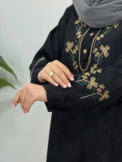 مانتو پاییزه گلدوزی شادی