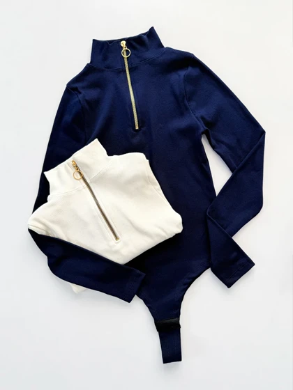 بادی کبریتی نیم زیپ یقه هفت سانتی