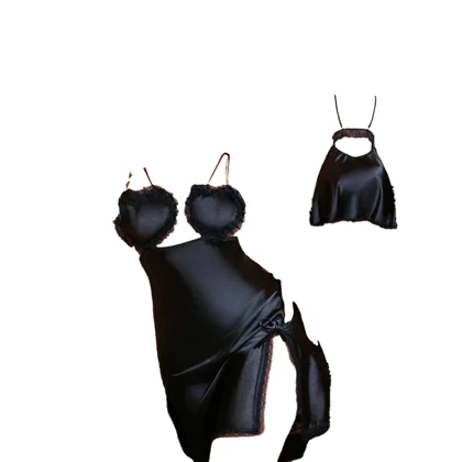 لباس خواب قلبی ساتن برند نیروانا کد 1738