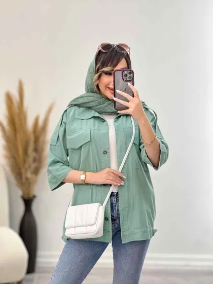 مانتو سرشانه پاگن دو جیب