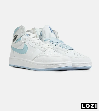 کفش کتانی ساق‌دار مردانه و زنانه سفید آبی NIKE jordan 1 مدل 7687