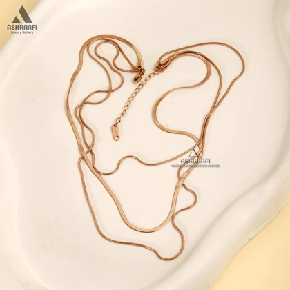 گردنبند سه لاین هرینگبون Herringbone Chain Necklace