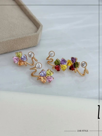 گوشواره ایرکافی گل و نگین