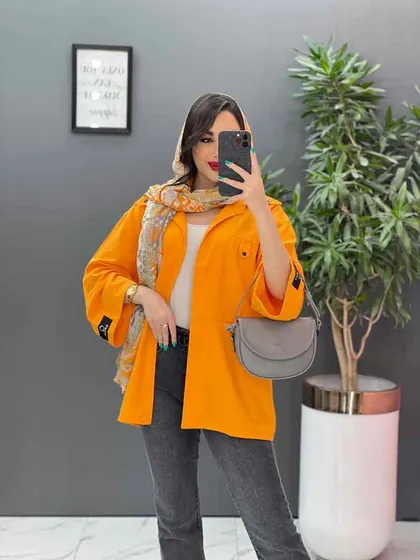 مانتو لینن آستین پاکتی جیب پاگن
