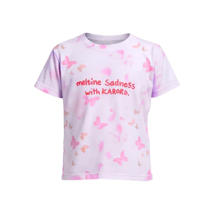 تیشرت دخترانه وارداتی طرح پروانه سفید سایز L,xL,xxxL