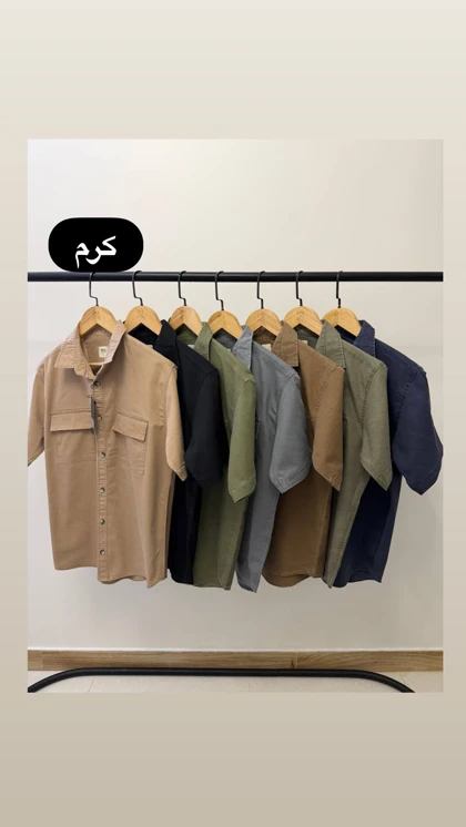 پیراهن استین کوتاه کتان دو جیب 2646
