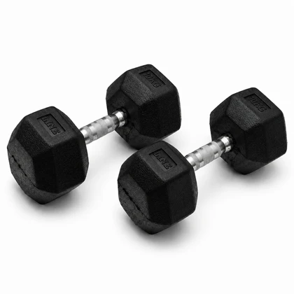 دمبل بدنسازی لاین اسپرت مدل Hexagon وزن 10 کیلو گرم بسته دو عددی