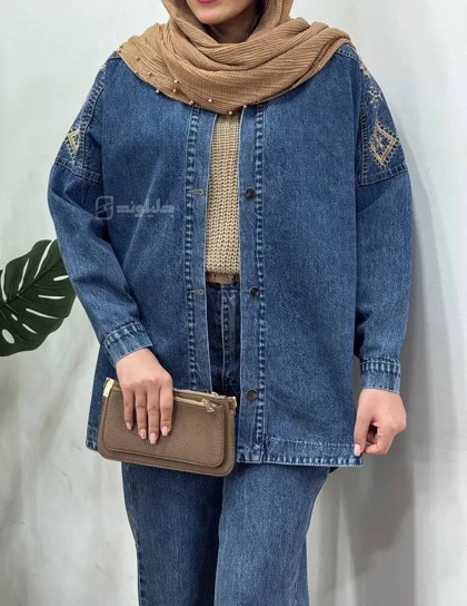 کت جین گلدوزی باران 1