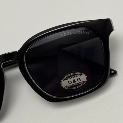 عینک آفتابی پلاریزه دولچه گابانا DOLCE GABBANA دسته سیم کشی شده لولا فنر مشکی کد 7709