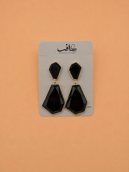 گوشواره مشکی 2 تکه