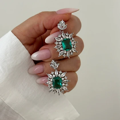 گوشواره زنانه طرح جواهر کد 950