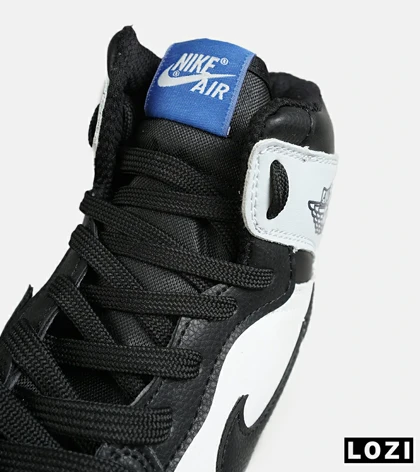 کفش کتانی ساق‌دار مردانه و زنانه مشکی سفید آبی NIKE jordan 1 مدل 7676