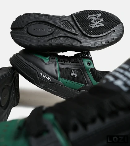کفش کتانی مشکی سبز AMIRI MA2 Leather
