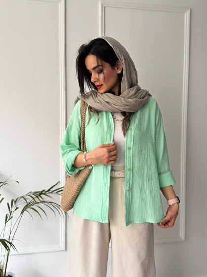 مانتو شومیزی پاستیلی میلانی