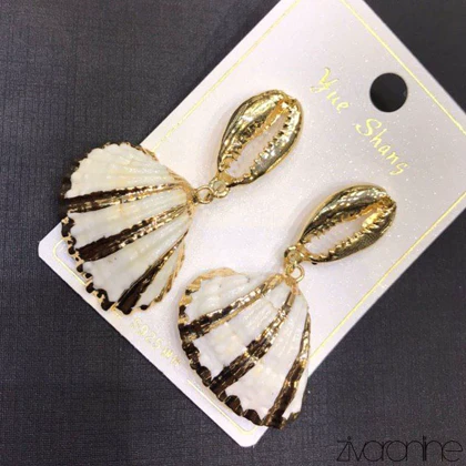 گوشواره زنانه طرح صدف رادیوم 20044