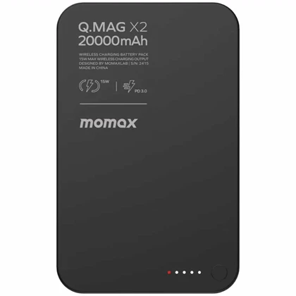 پاوربانک 20000 وایرلس 15 وات و تایپ سی 20 وات مومکس Q.MAG X2 IP133