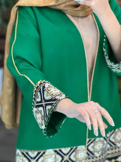 مانتو ژاکارد پولک دوزی