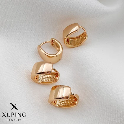 گوشواره ژوپینگ طلایی زنانه | مدل ساده و خاص با قفل کلیپسی