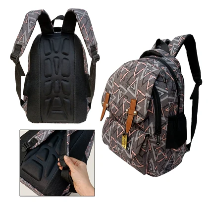 کیف مدرسه دخترانه مثلث طوسی Gray triangle باجامدادی