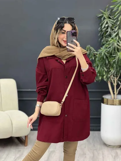مانتو دو جیب برش‌دار سرو