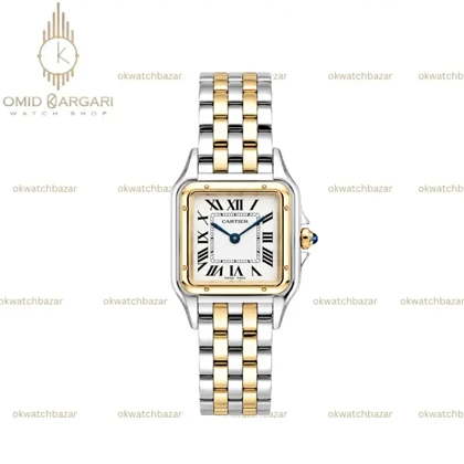 ساعت مچی کارتیه پنتر سیلوررزگلد صفحه سفید Cartier Panthere
