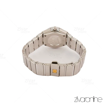 ساعت امگا کانسلیشن زنانه نقره ای ایندکس نگین‌دار صفحه مشکی 105462